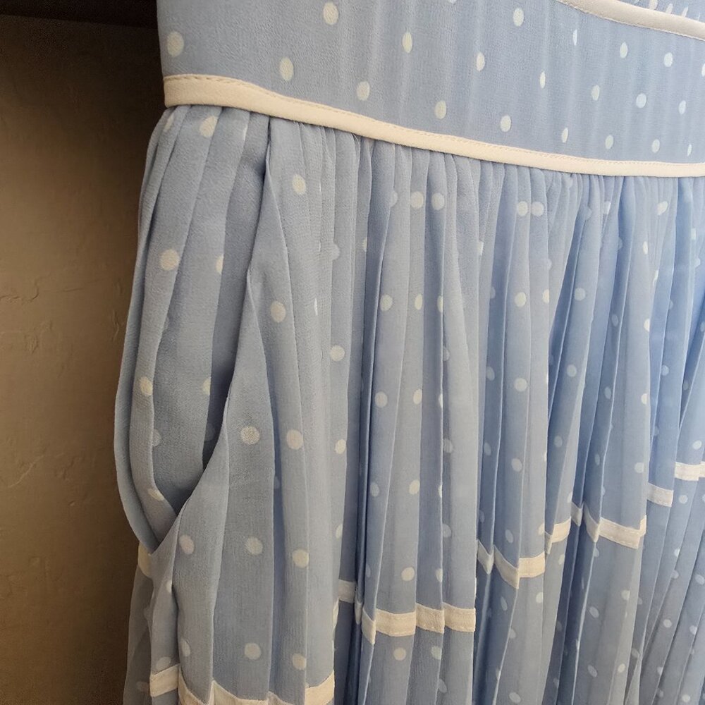 Torrid x Marilyn Monroe Blue Tiered Polka Dot Pleated Midi Dress Size 12 NWT - Picture 7 of 15